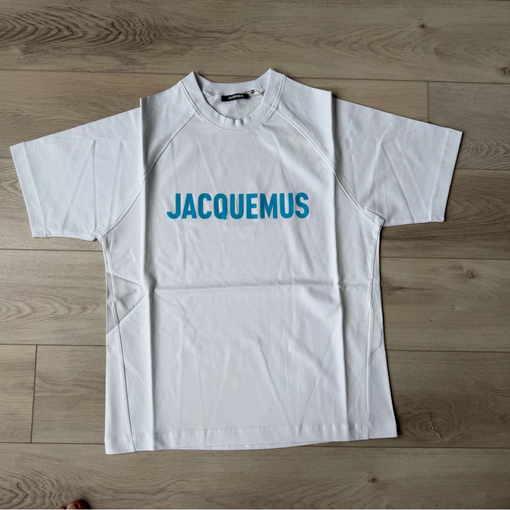 Jacquemus Logo Print T-Shirt Men’s Medium Blue White New